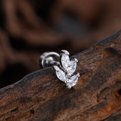Micro-Set Zircon Ear Cuff | Minimalist Stainless Steel Single Ear Stud