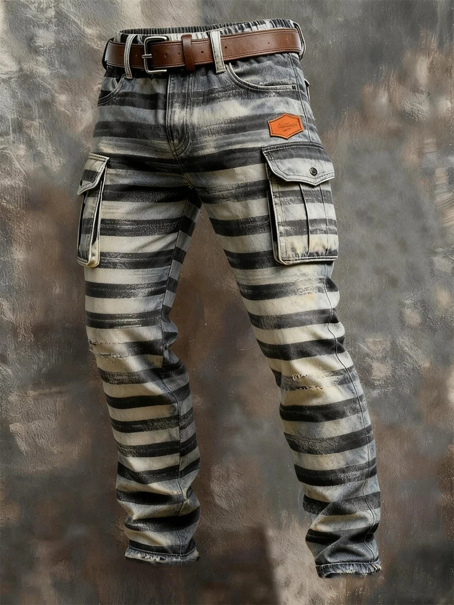 Men's Retro Print Straight-Leg Trousers | 12 Designs | S-5XL