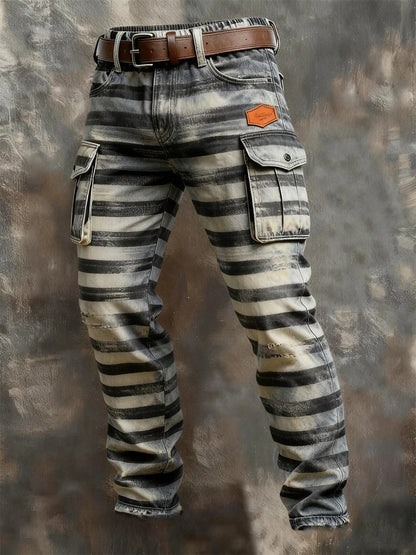 Men's Retro Print Straight-Leg Trousers | 12 Designs | S-5XL