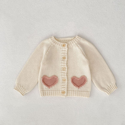Baby Girls Cotton Knit Cardigan & Hat Set – Infant Knitwear