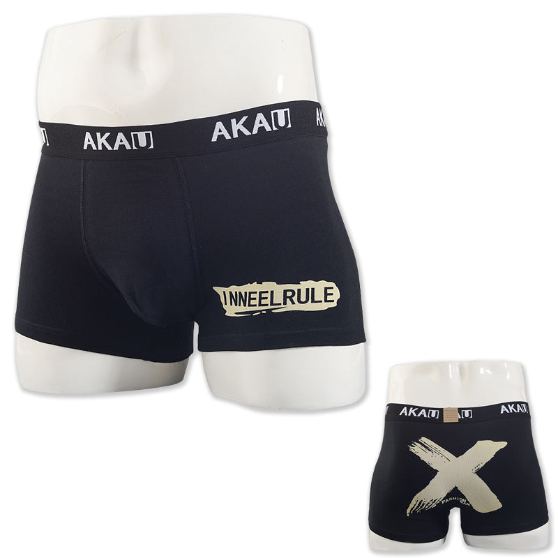 Men's Cotton Boxer Briefs – Cartoon Cat & Solid Colour Prints 17 Styles