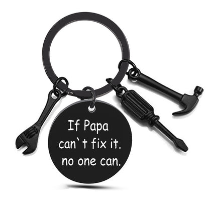Personalised Message Metal Keyring | Dad, Papa, Grandpa