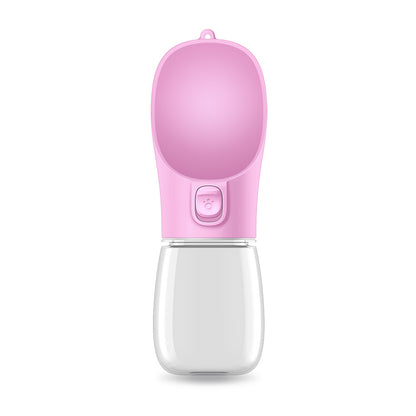 Portable Dog Water Bottle — 800ml Leak-Proof Travel Drinking Bottle with Fold-Out Trough