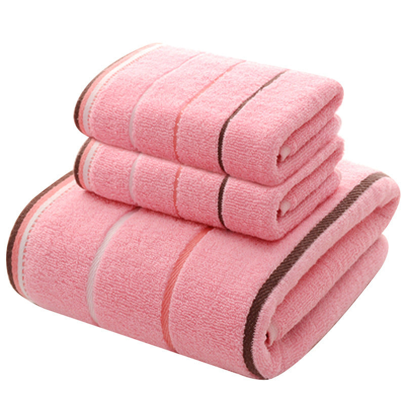 Embroidered Cotton Hotel Towel Set | 3-Piece Jacquard Bath & Hand Towels