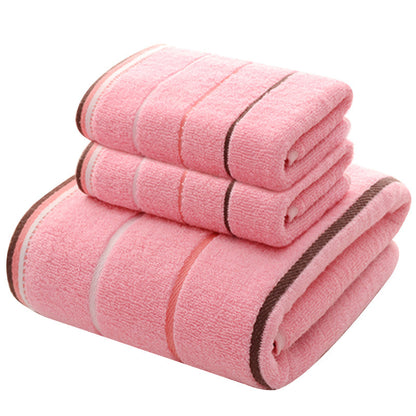 Embroidered Cotton Hotel Towel Set | 3-Piece Jacquard Bath & Hand Towels