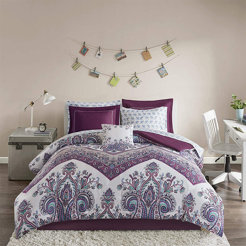 Reactive Print Polyester Bedding Set | 4 Colours & 3 Sizes