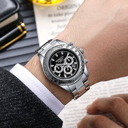 Men's Fashion Quartz Watch – Silicone or Steel Band | 4 Styles