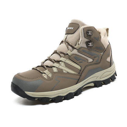 Low-Top Outdoor Hiking Trainers - Flannel Upper Lace-Up Trail Shoes