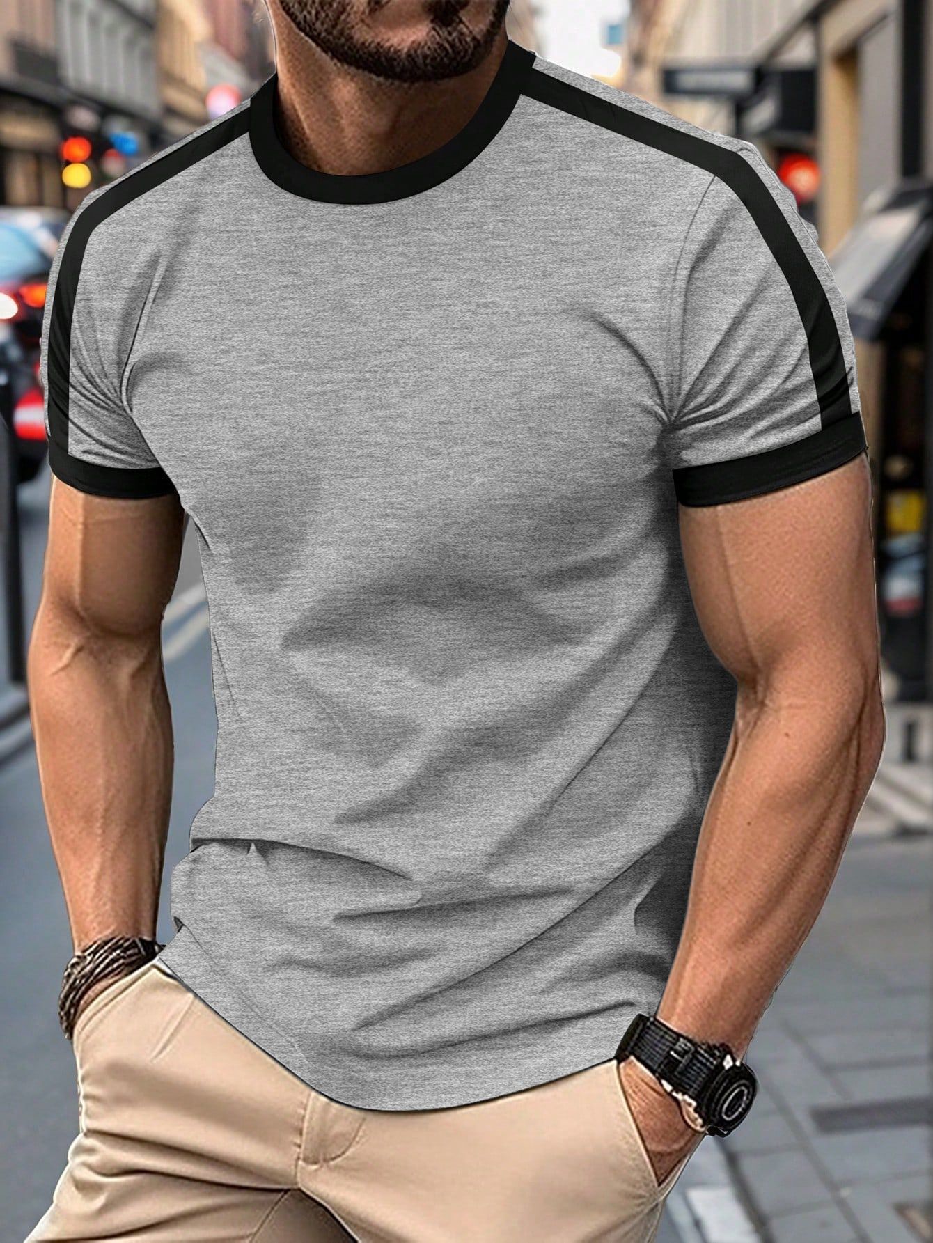 Men's Casual Short-Sleeve Mesh T-Shirt – Lightweight Polyester