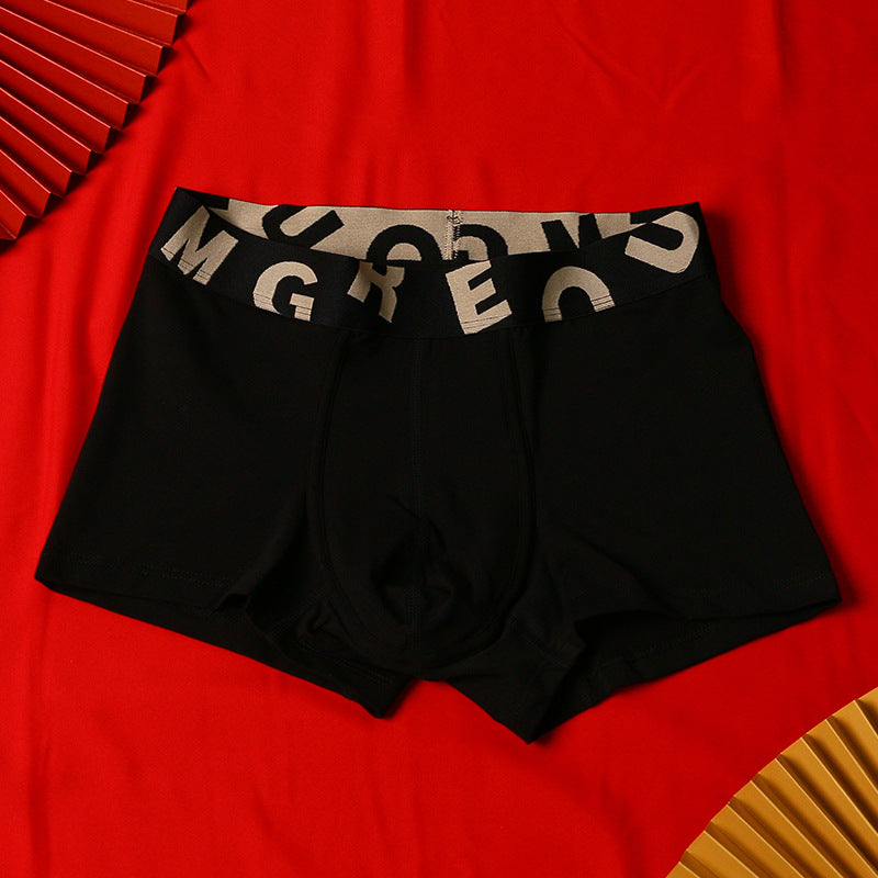 Men's Cotton Knit Boxer Briefs – Antibacterial Breathable Mid-Waist 6 Colours