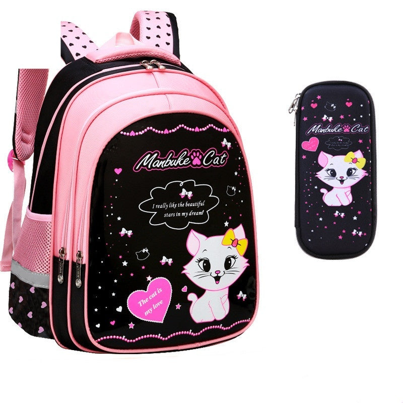 Kids Cat Print School Backpack | Small & Large with Bundle Options