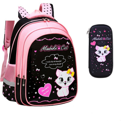 Kids Cat Print School Backpack | Small & Large with Bundle Options