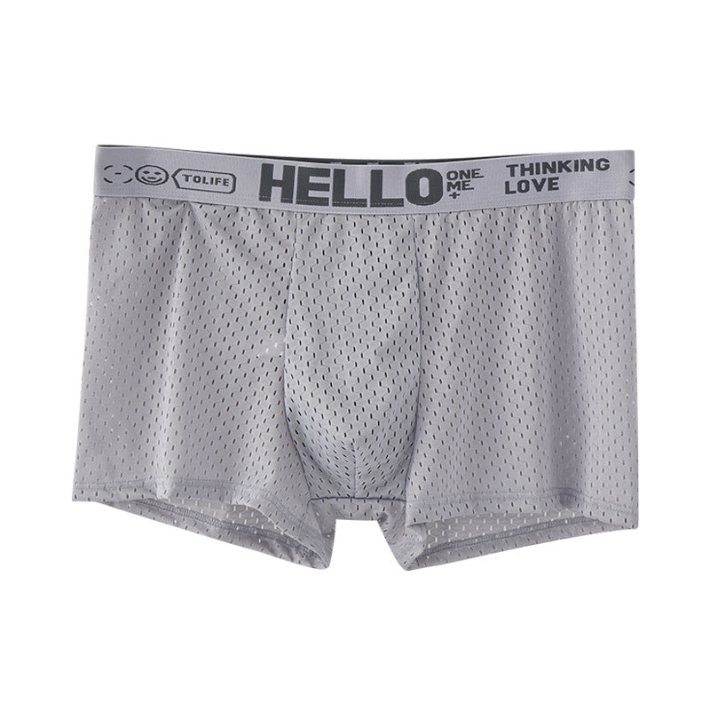 Men's Ice Silk Mesh Boxer Shorts – Cool Breathable Loose-Fit Underwear