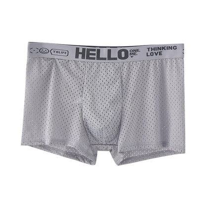 Men's Ice Silk Mesh Boxer Shorts – Cool Breathable Loose-Fit Underwear