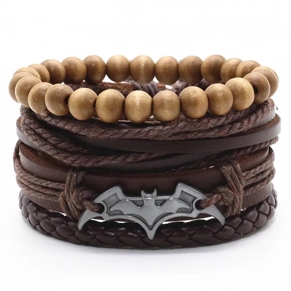 Men's Vintage Leather Bracelet – Woven & Knitted Styles, 30 Designs