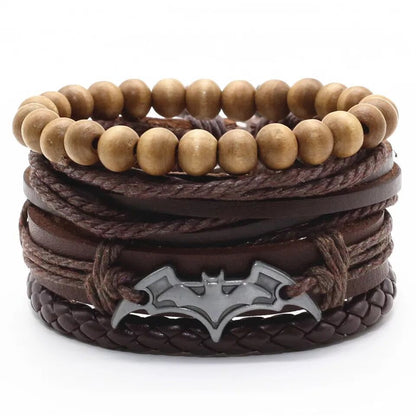 Men's Vintage Leather Bracelet – Woven & Knitted Styles, 30 Designs