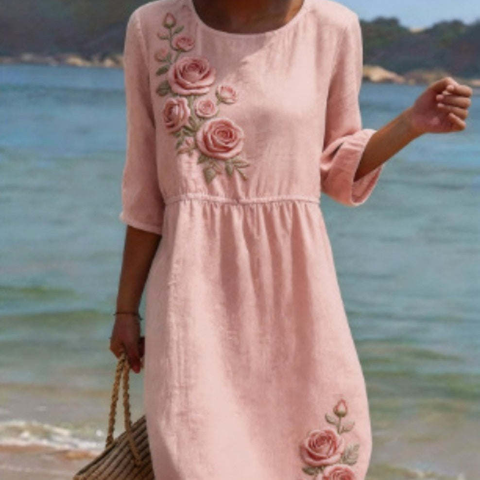 Women's Floral Print Long Sleeve Round Neck Dress | 14 Styles
