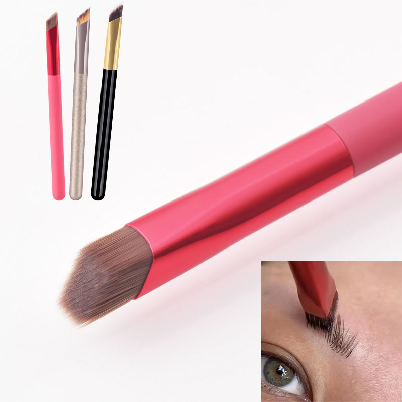 Precision Eyebrow Brush – Nylon Hair, Aluminium Handle, 3 Colours