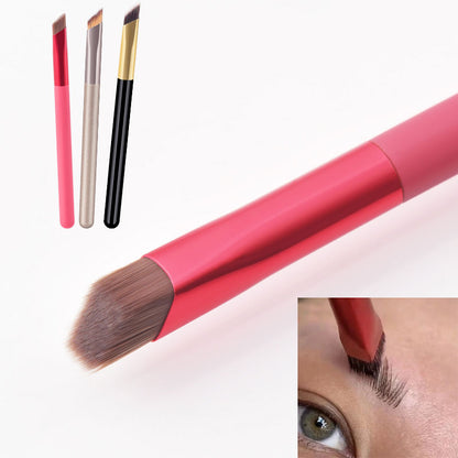 Precision Eyebrow Brush – Nylon Hair, Aluminium Handle, 3 Colours