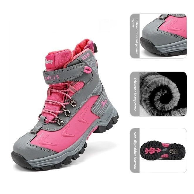 Children's Nubuck Velcro Winter Boots | British Style Kids Boots