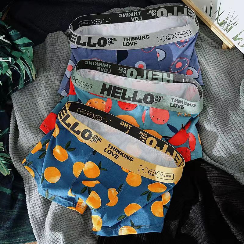 Men's Cotton Boxer Briefs Fruit Print Multi-Pack – 2, 3 or 4 Pairs