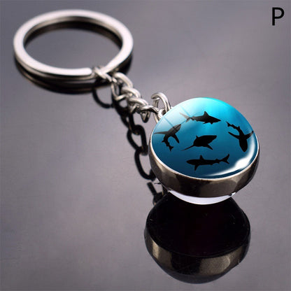 Double-Sided Glass Ball Keyring | Nature & Animal Designs