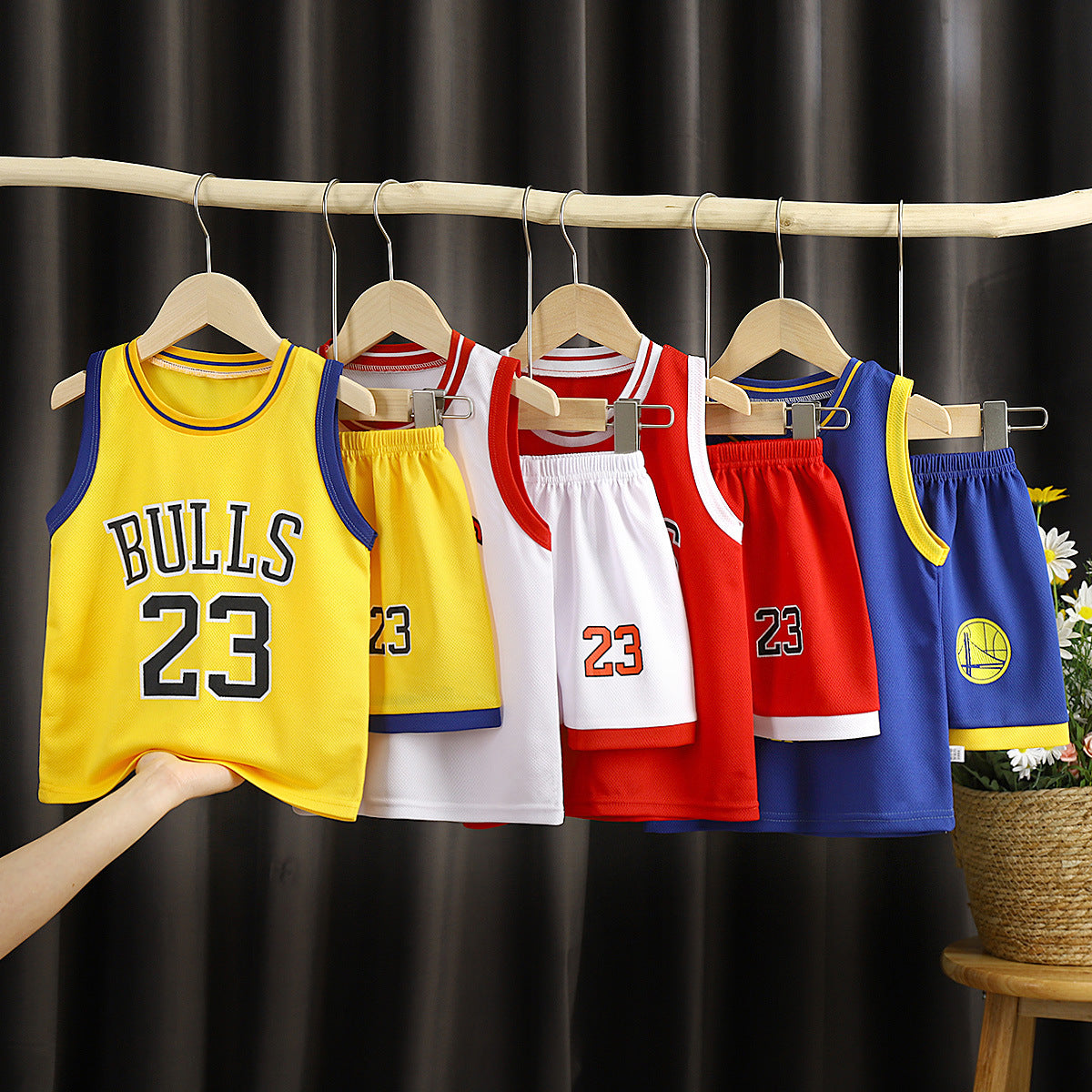 Boys Sports Basketball Suit Set | Short Sleeve & Trousers | Heights 90-160cm