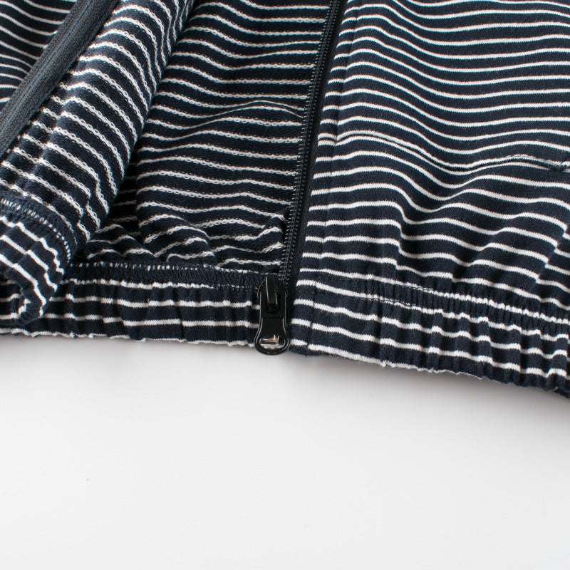 Boys' Striped Cotton Cardigan Jacket | Long Sleeve Kids Zip-Up Top