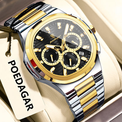 Men's Waterproof Luminous Quartz Watch – 45mm | 11 Colours
