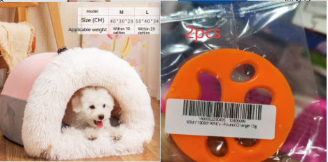 Portable Plush Pet Bed – Warm Nest for Dogs & Cats | 6 Colours | Sizes M & L