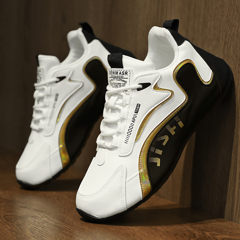 Men's Colourblock Low-Top Dad Trainers - Lace-Up Breathable Running Sneakers