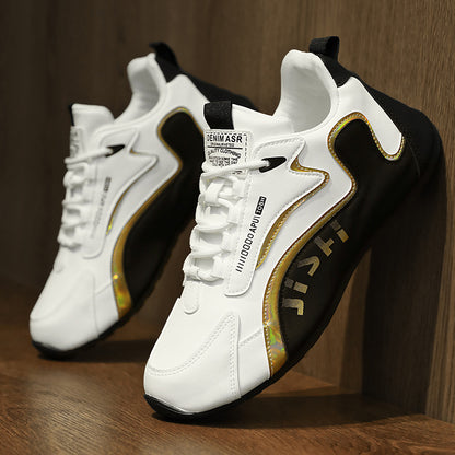 Men's Colourblock Low-Top Dad Trainers - Lace-Up Breathable Running Sneakers