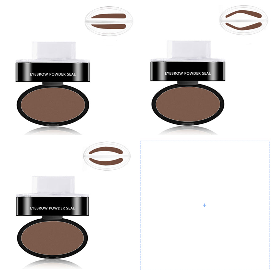 Eyebrow Stamp Powder Kit – Waterproof, 3 Shapes & Shades, Multi-Pack