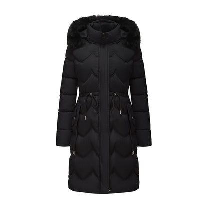 Women's Faux Fur Collar Padded Coat | Mid-Length Winter Coat