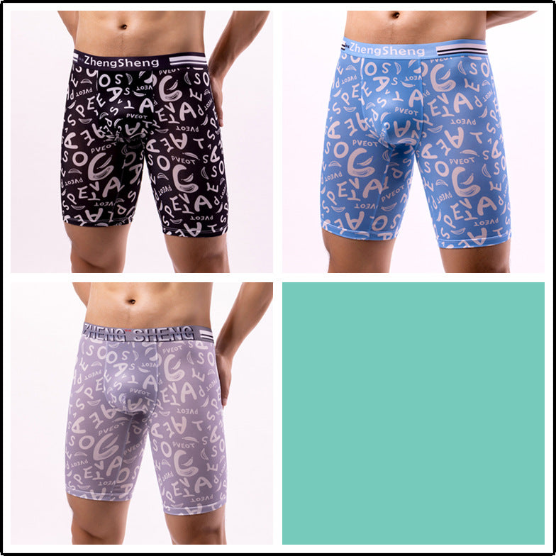 Men's Ice Silk Boxer Briefs – Antibacterial, Sizes L–5XL