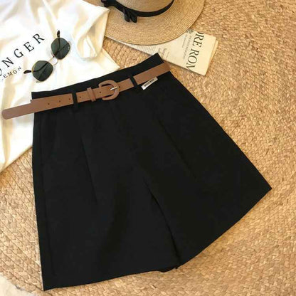Womens Relaxed Versatile High-waisted Workwear Wide-leg Pants