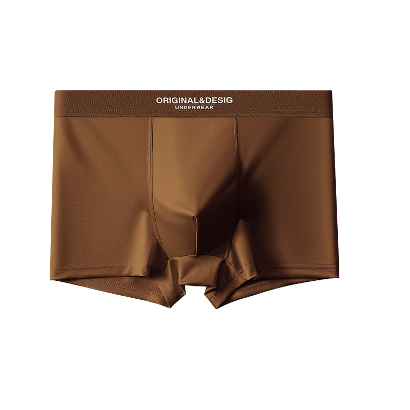 Men's Satin Nylon Boxer Briefs – Breathable Mid-Waist 5 Colours