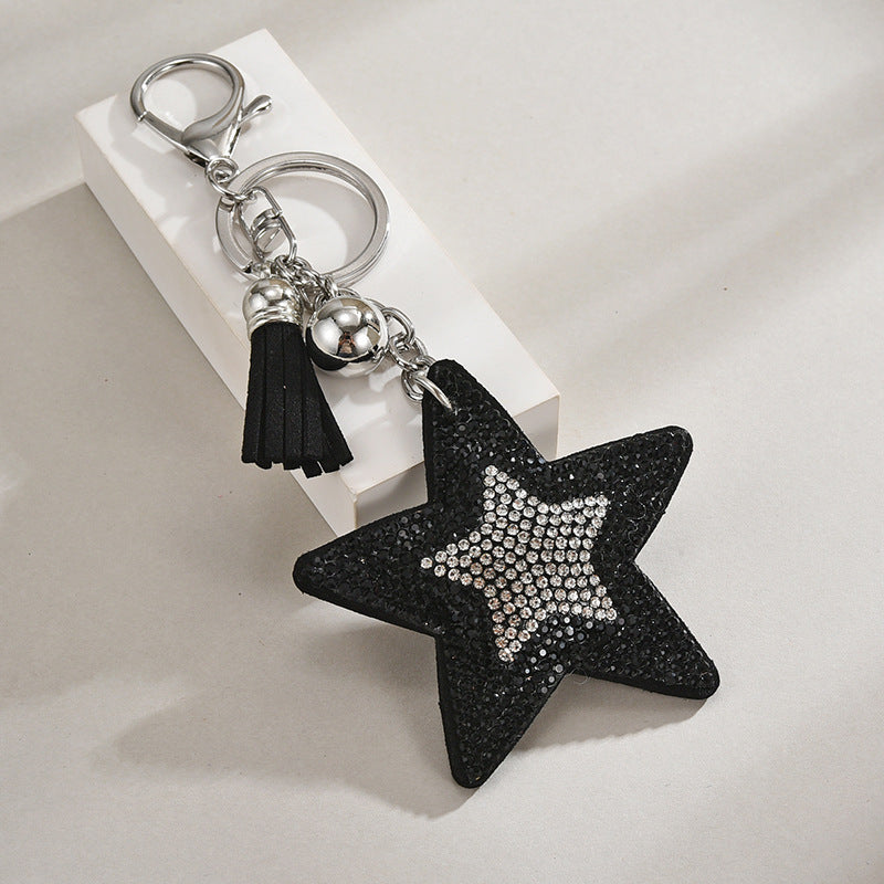 Velvet Pentagram Star Tassel Keychain | 8 Colours