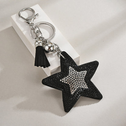 Velvet Pentagram Star Tassel Keychain | 8 Colours