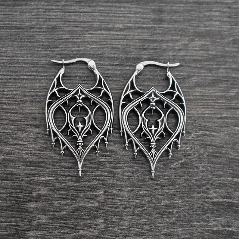 Hollow-Out Geometric Earrings | Retro Irregular Zinc Alloy Earrings for Women