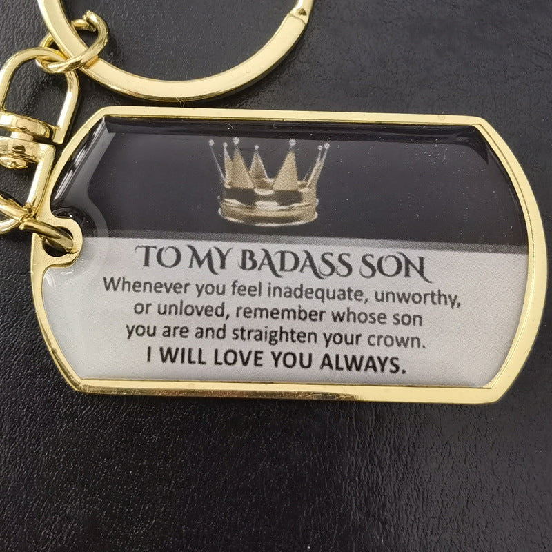 Family Sentiment Metal Keychain | Son, Daughter, Grandson Gift | JP Collections