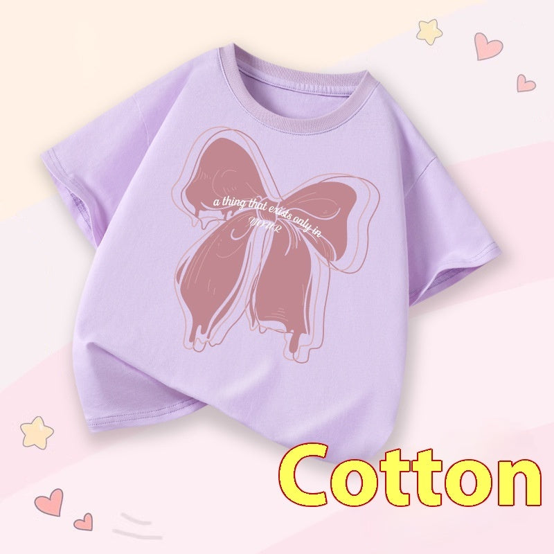 Girls Cartoon Print Short Sleeve Cotton T-Shirt – 14 Designs