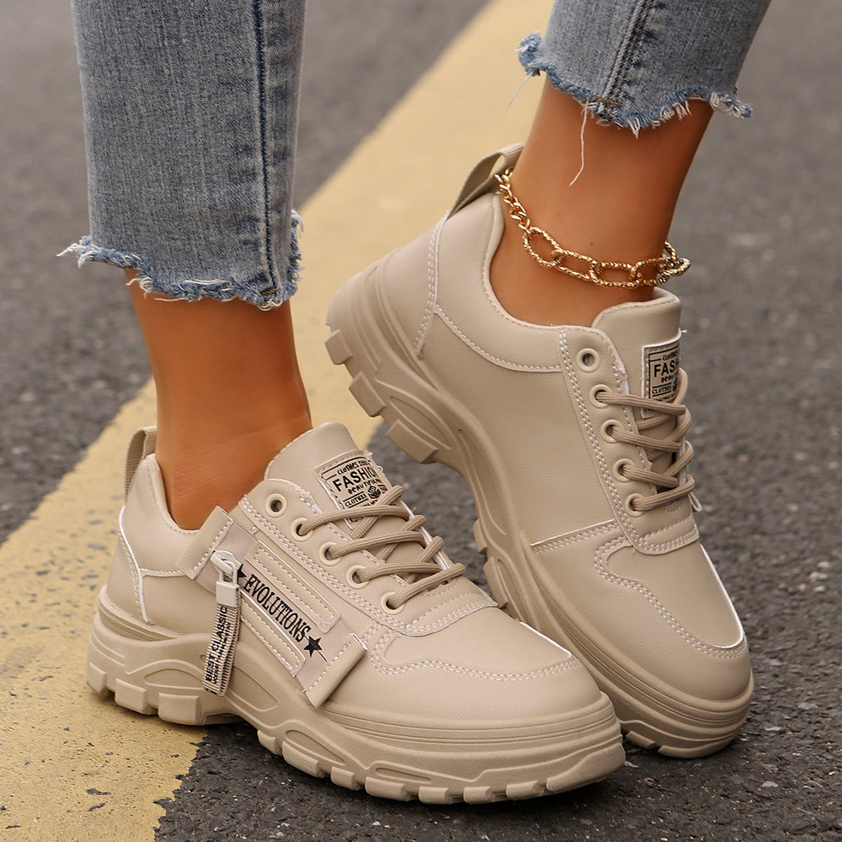 Women's Flat Casual Round Toe Shoes | PU Leather Slip-On