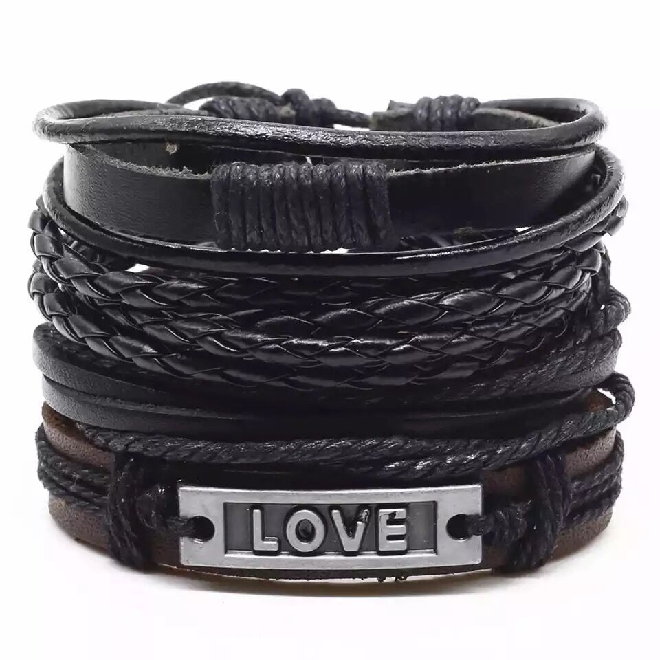 Men's Vintage Leather Bracelet – Woven & Knitted Styles, 30 Designs