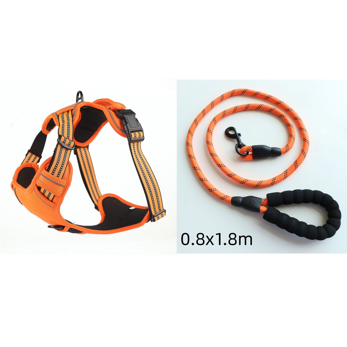 No-Pull Dog Harness – Breathable Reflective Vest | Sizes S–XL | Black, Orange & Red