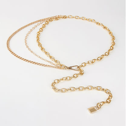 Women's Multilayer Waist Chain – Hip Hop Punk Body Jewellery, Gold & Silver