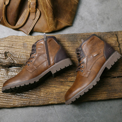 Men's Retro Side-Zip Martin Boots | Horseshoe Heel
