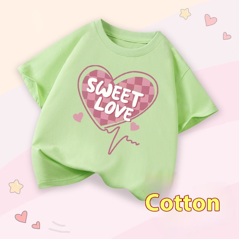 Girls Cartoon Print Short Sleeve Cotton T-Shirt – 14 Designs