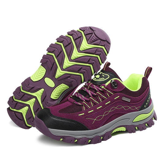 Breathable PU Mesh Low-Top Hiking Trainers - PHYLON Midsole Lace-Up