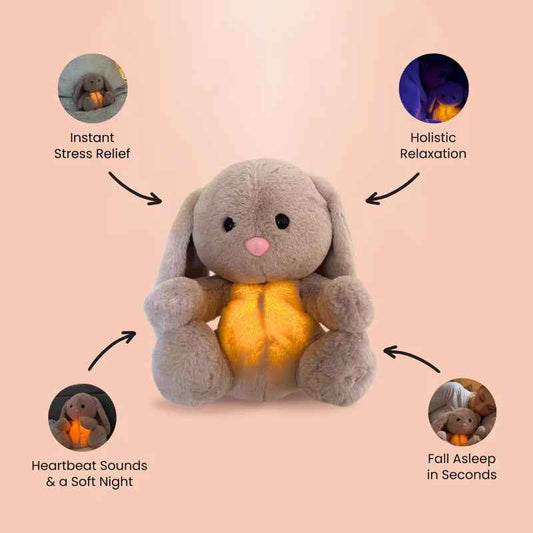 Breathing Rabbit Soothing Sensory Plush Toy With Relieve Anxiety Bunny Comforter Breathes For Newborn Conciliate Baby